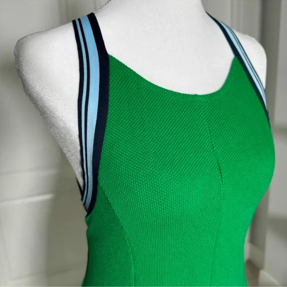 Anthropologie Kelly Green Crisscross Halter Mini Dress NWT M Athleisure Varsity - Picture 8 of 12
